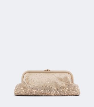 Jimmy Choo London Skylar crystal-embellished satin clutch