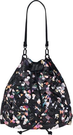 Desigual Floral Woven Faux Leather Backpack in Black at Nordstrom