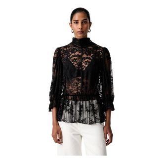 Vicolo Blusa de encaje con volantes - Blouses & Shirts - Mujer - Negro - M