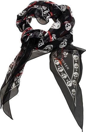 Alexander McQueen Accessoires, Dames, Zwart, ONE Size, Asymmetrische Sjaal
