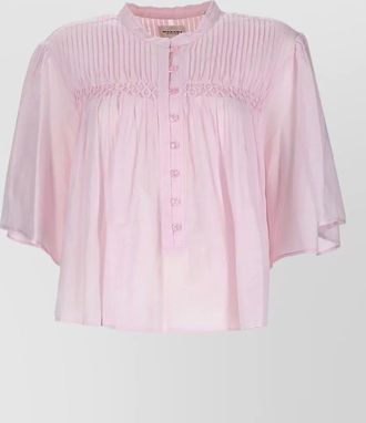 Isabel Marant cotton pleated short-sleeve blouse