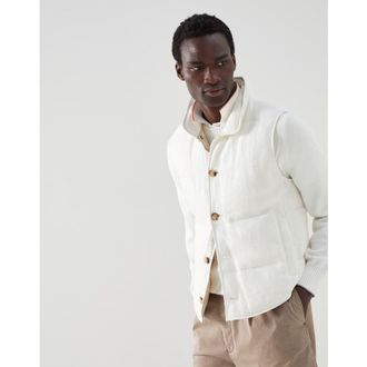 Brunello Cucinelli Mens Off White Button Front Jacket, Size XL