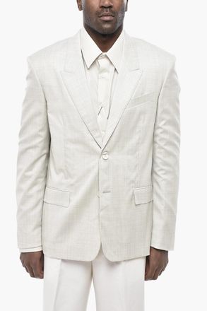 Givenchy Blazer Sfoderato in Lana Vergine con Rever a Lancia Givenchy