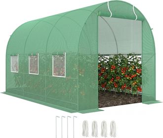OEM Invernadero De Jard&iacute;n 3,5x2 M Invernadero De T&uacute;nel Con Marco De Acero Y Cubierta De Polietileno Pe 140 G/m&sup2; Verde