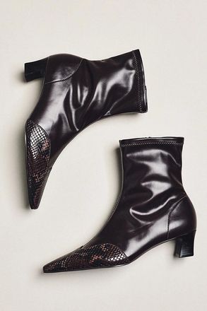 Maeve Cap-Toe Stretch Ankle Boots