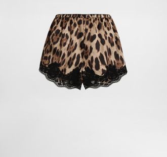 Dolce & Gabbana Leo-print Satin Shorts - Woman Underwear Animal Print Satin 2