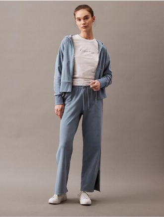 Calvin Klein Womens French Terry Sweatpants - Blue - XS