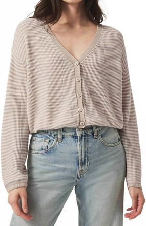Splendid Bri Striped Cardigan In Fawn Stripe