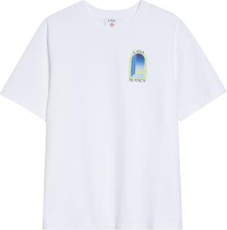 Casablanca Arches Classic Organic Cotton Graphic T-Shirt in Bright White Ersey at Nordstrom, Size Xx-Large