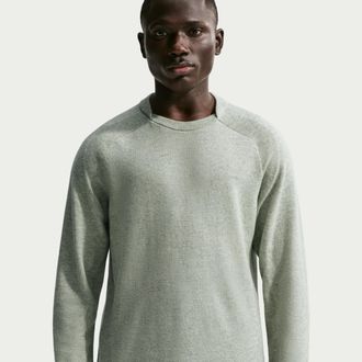 Nike Mens Tailored Performance Crew-Neck Golf Crew-Neck Top in Green | IB0288-394