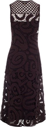 Pinko Womens Dress Bufera Crochet Brown Java Viscose Evening Suits