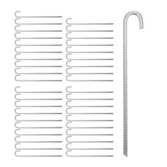 Relaxdays Pack 40 Piquetas De Camping, Estacas Tienda De Campa&ntilde;a, Clavijas Suelo, 45 Cm, Acero Resistente, Plateado