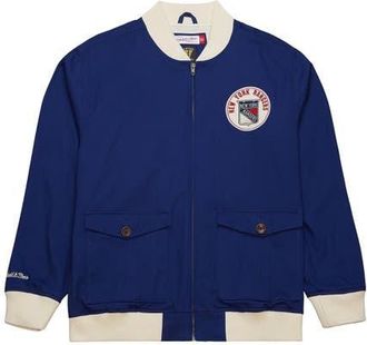 Mitchell & Ness Mens Mitchell & Ness Blue New York Rangers Vintage Coaches Cotton Twill Full-Zip Jacket at Nordstrom, Size Xxx-Large