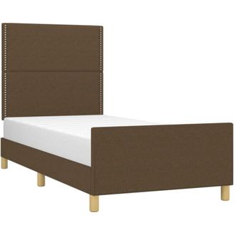 vidaXL Estructura De Cama Sin Colch&oacute;n Tela Marr&oacute;n Oscuro 80x200 Cm Vidaxl
