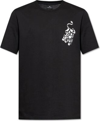 Paul Smith Tops, Heren, Zwart, XL, Katoen, T-shirt met print