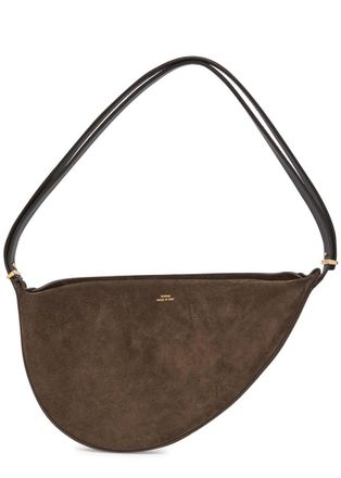 Toteme Scooped Sling Suede Cross-body bag - Dark Brown - One Size