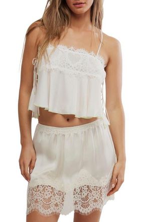 Free People Sweet Love Crop Pajama Camisole in White Alyssum at Nordstrom, Size X-Large