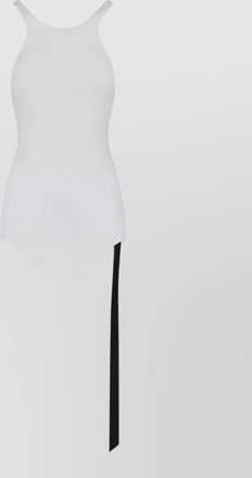 Rick Owens asymmetric hem top contrast strap racerback