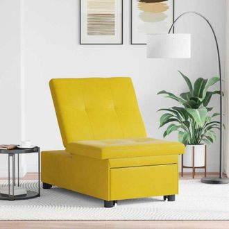 vidaXL Vidaxl - Divano Letto Giallo 67 x 194 x 38 cm Velluto