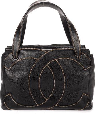 Chanel Rare Vintage CC Stitched Tote schoudertas