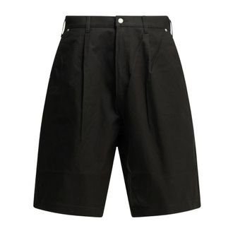 Comme Des Gar&ccedil;ons Pantalones Cortos de Algod&oacute;n de Pierna Ancha con Pliegues - Shorts - Hombre - Negro - S