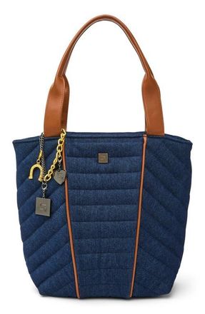 Think Royln High Note Tote in Dark Denim & Mocha Luxe Trim at Nordstrom