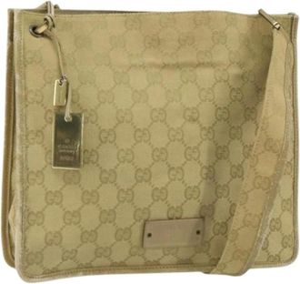 Gucci Pre-owned Cross Body Bags, female, Beige, Size: ONE SIZE Pre-owned Canvas Cross Body Bag