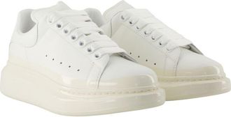 Alexander McQueen Womens Oversized White Leather Sneaker Calfskin