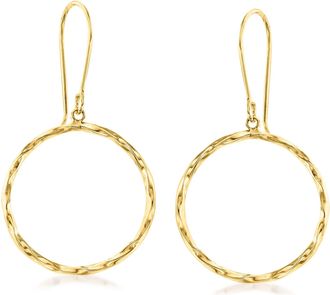 Ross-Simons 14kt Yellow Gold Open-Circle Drop Earrings