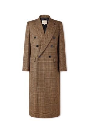 Valentino Garavani Double-Breasted Prince of Wales Checked Virgin Wool Coat