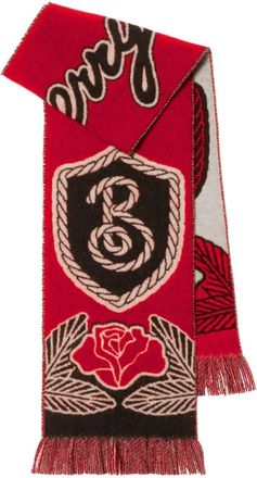 Burberry B Shield jacquard scarf - unisex - Cashmere - OS - Red