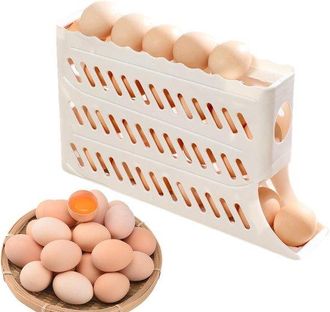 OEM Refrigerador Para Almacenar Huevos, 4 Niveles, Dispensador De Huevos Giratorio, Soporte Autom&aacute;tico Para Huevos Giratorio