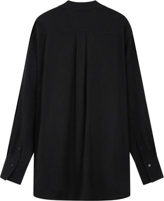 Toteme Black Scarf Viscose-Wool Blouse