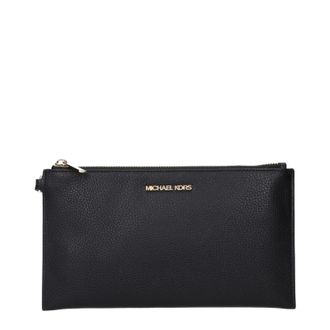 Michael Kors Jet Set Travel Damens Schwarze Leder-Clutch