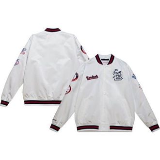 Mitchell & Ness Mens Mitchell & Ness White St. Louis Cardinals City Collection Satin Full-Snap Varsity Jacket at Nordstrom, Size Xx-Large