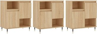 vidaXL Sideboards 3 pcs Sonoma Oak Engineered Wood Vidaxl