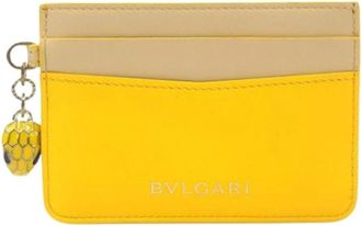 Bulgari Pre-owned Vintage Portemonnee - Dames - Vintage Accessoires - Geel - ONE Size - Leer - Vintage
