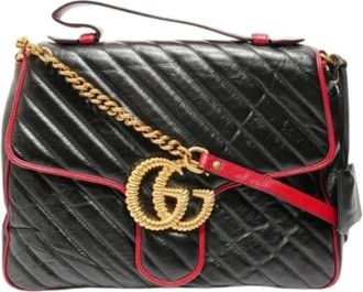 Gucci Pre-owned Cross Body Bags, female, Black, Size: ONE SIZE Pre-owned GG Marmont Handbag