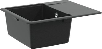 vidaXL Lavabo 80% Cuarzo Y 20% Resina 560 X 460 Mm Negro Vidaxl