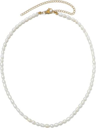 Adornia Adornia 18K Plated Stainless Steel 2Mm Pearl Tarnish-Resistant Seed Strand Necklace