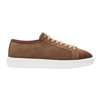 Santoni Sneakers, male, Brown, Size: 10 1/2 US Suede Sneaker