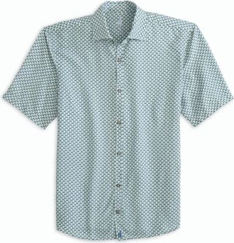 Johnnie-O Mens Antonio Short Sleeve Button Down Shirt In White