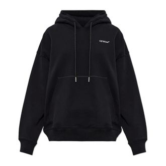 Off-white Hoodies, female, Black, Size: 2XS Half Arrow Hoodie