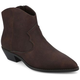 Journee Collection Womens Taliah Medium and Wide Width Western Ankle Booties