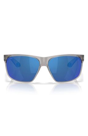 Costa Trades 60mm Polarized Square Sunglasses in Gray Crystal /Blue 580P at Nordstrom