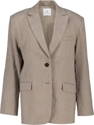 Anine Bing Quinn Blazer - Dames - Blazers - Beige - XS - Wol - Jassen
