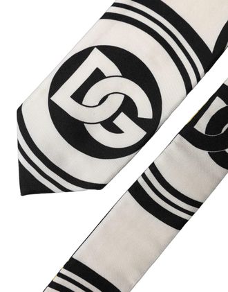 Dolce & Gabbana Logo Monogram Silk Necktie - Yellow