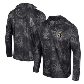 Colosseum Mens Colosseum Black Appalachian State Mountaineers Palms Printed Lightweight Quarter-Zip Hooded Top at Nordstrom, Size Xx-Large
