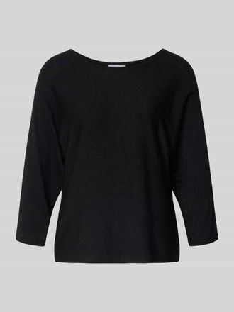 Comma Relaxed Fit Pullover aus Viskose-Mix in Strick-Optik in Black, Gr&ouml;&szlig;e 34