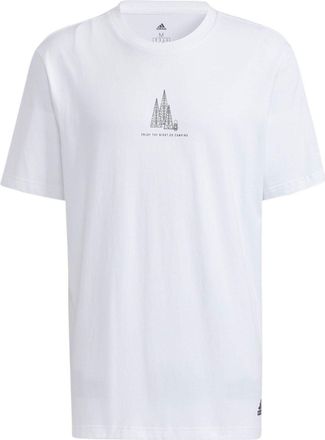 adidas Casual Sports Breathable Pattern Short Sleeve White HI3036
